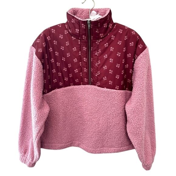 UNIVERSAL THREAD Pink Fleece Sherpa Jacket Cozy 1/4 Zip Pullover NWT | Medium - Picture 1 of 9